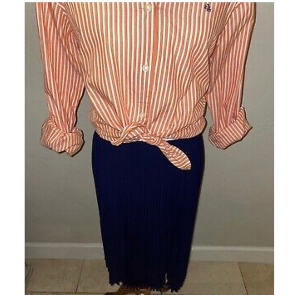 New Lauren Ralph Lauren Pleated Accordion French Navy Skirt Size 6✨ - Picture 8 of 15